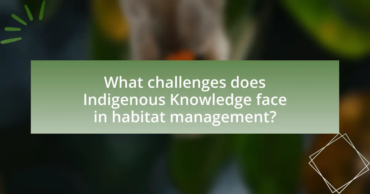What challenges does Indigenous Knowledge face in habitat management?