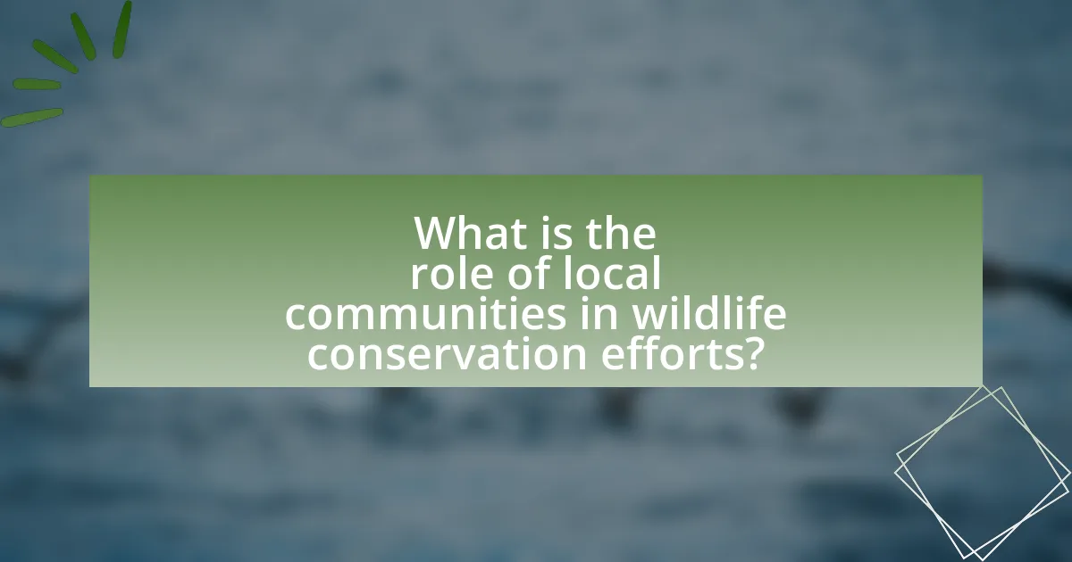 What is the role of local communities in wildlife conservation efforts?